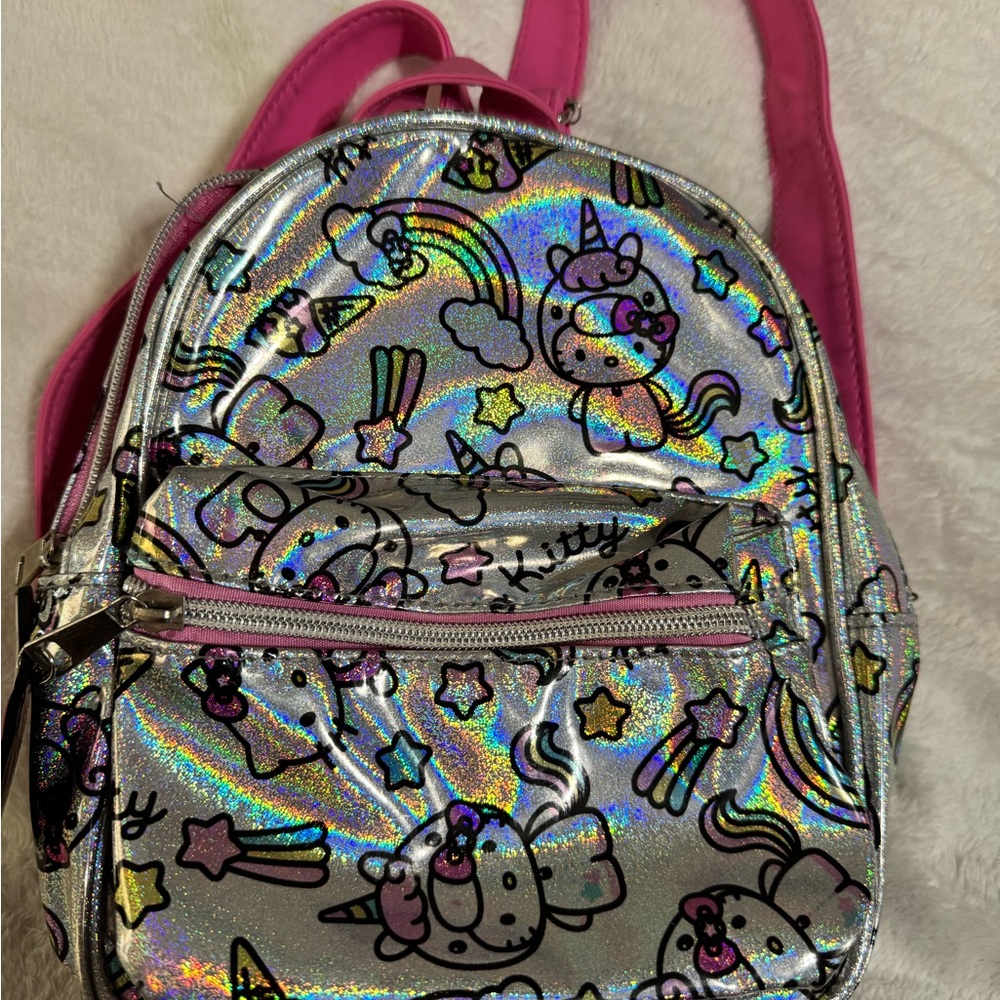 Holographic Hello Kitty Unicorn kids mini backpack